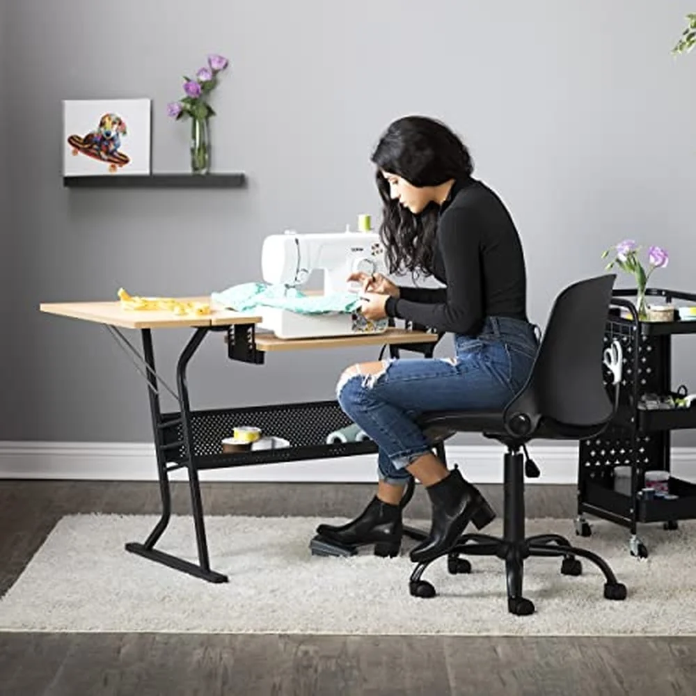 Eclipse Hobby/Sewing Craft Table Black/Maple
