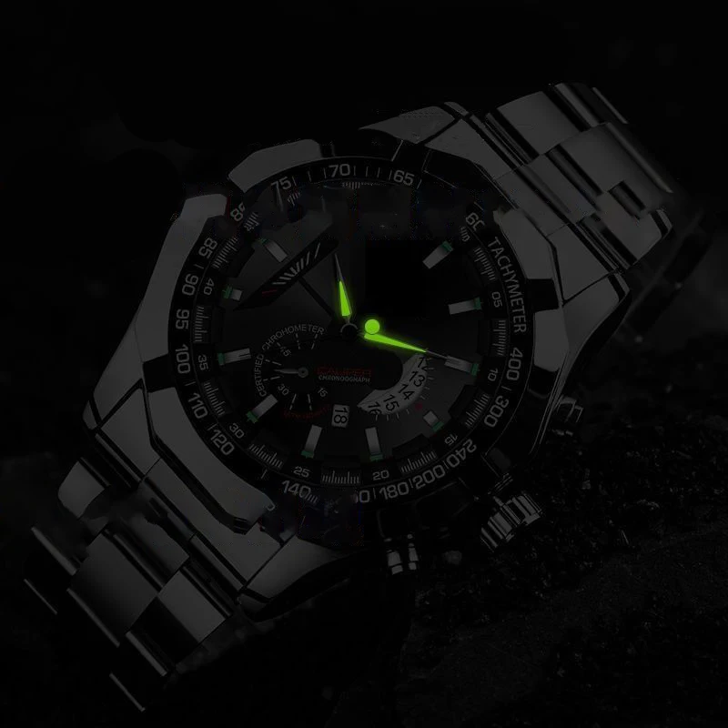 ZH31 Trendy and fashionable stainless steel strap men's watch casual business quartz watch clock birthday gift