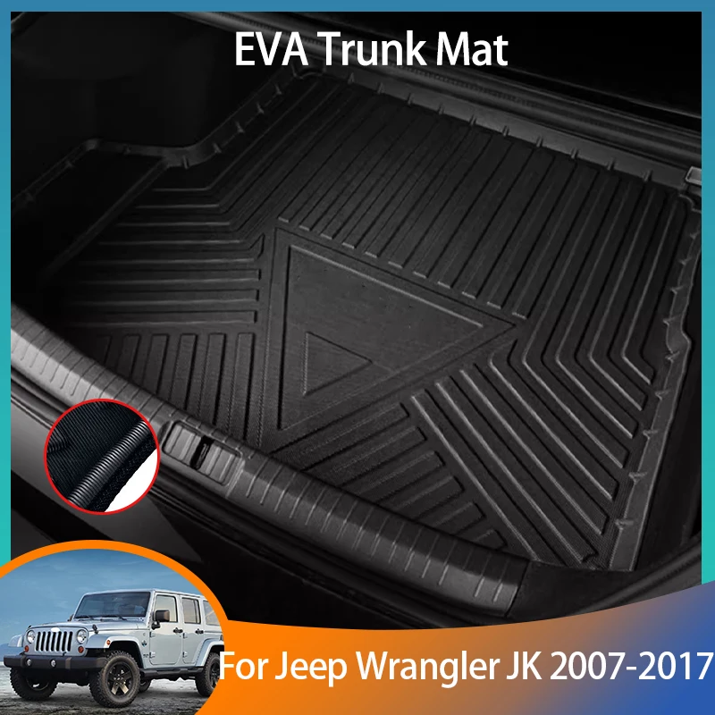 For Jeep Wrangler JK Accessories 2007~2017 2008 2009 Auto Trunk Mat Floor Tray Liner Cargo Boot Carpe Waterproof Protect Trunk