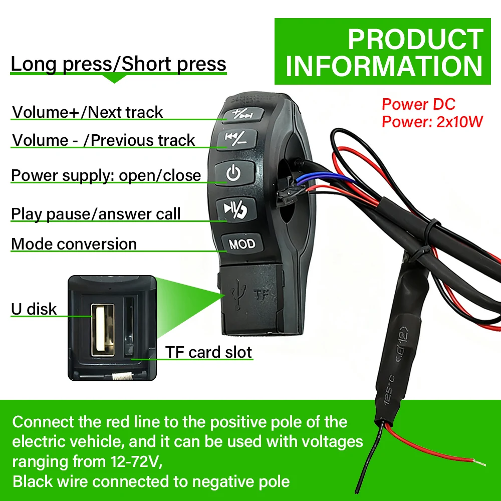 

For General Motorcycle Sound System Vehicles Motorcycle Speaker System Amplifier Powerful Versatile Riding Car Accessories