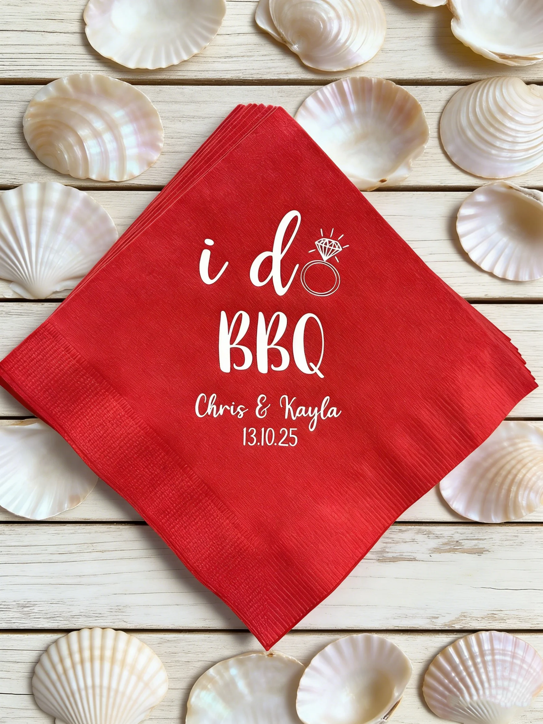 

Персонализированные салфетки с монограммой I DO BBQ, бумажные салфетки на заказ для свадеб в деревенском стиле, пикников и десертных баров