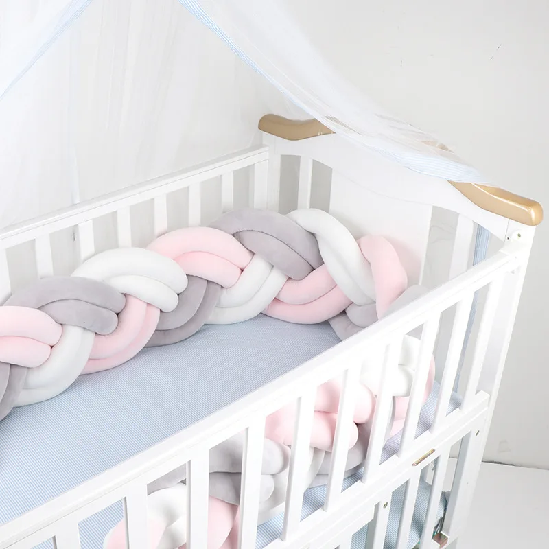 3M Cot Bumper Baby Bebe Accessories Bedroom Crib Protector Braid Crib Bebe Baby Bed Bumper Protectors