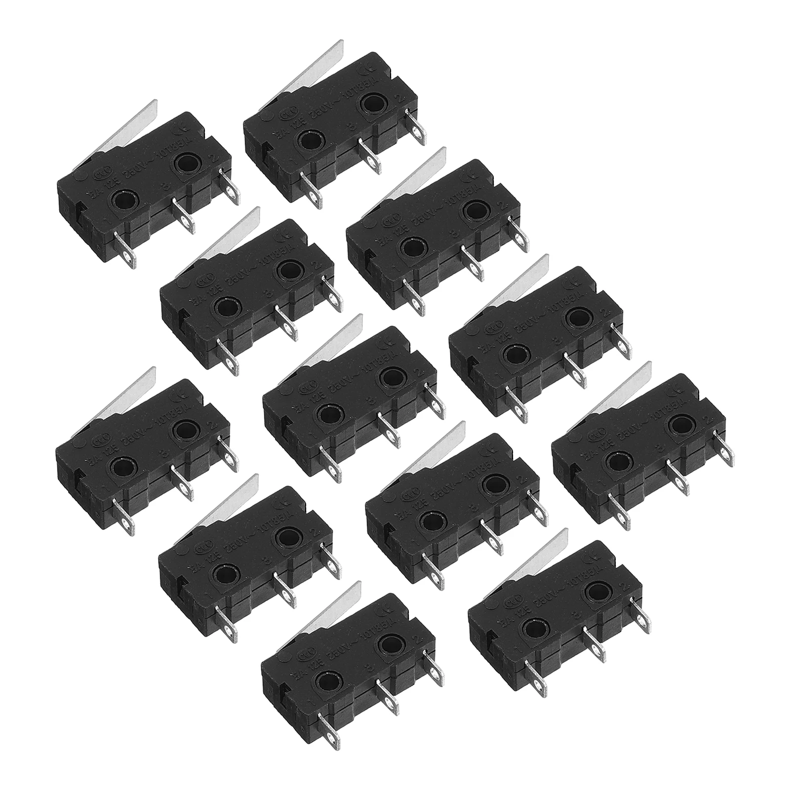 

12 Pcs 3 Pin Micro Switch With Long Hinge Lever Plastic Sealed Electric Limit Switch For Appliances Audio Toys Mouse Business