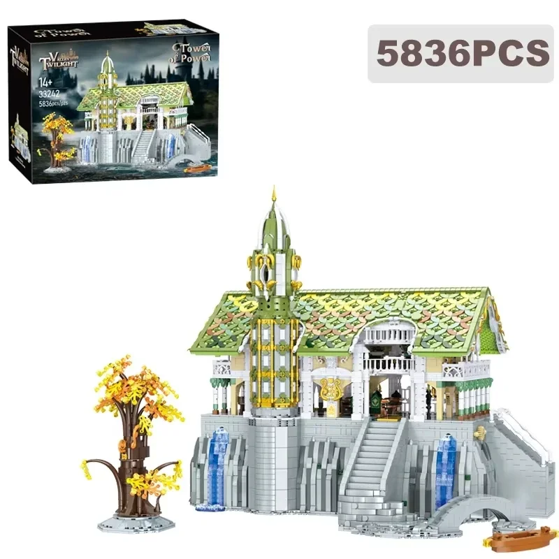 Europese Elf City Bouwstenen Set Negen-in-een Giant Palace Modellen Bakstenen Desktop Decoratie Diy Speelgoed Voor Kinderen Vakantiecadeaus