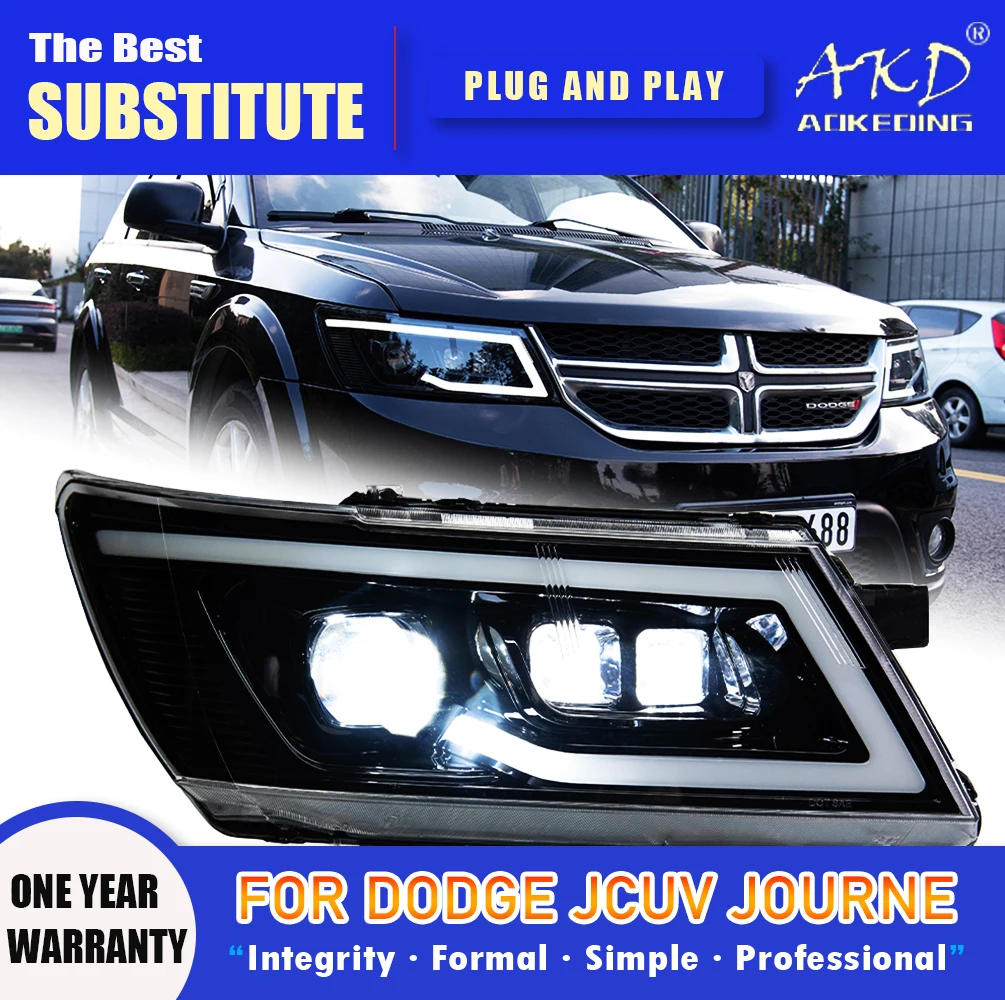 

Фара AKD для Dodge JCUV Journe, светодиодная фара 2009-2016, фары Journey DRL, указатель поворота Freemont, линза проектора «ангельский глаз»