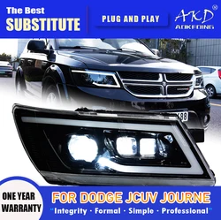 AKD Head Lamp for Dodge JCUV Journe LED Headlight 2009-2016 Headlights Journey DRL Turn Signal Freemont Angel Eye Projector Lens