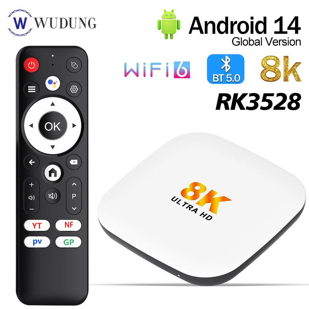 H96MAX M2 Plus Smart Android TV Box RK3528 8K Ultra HD decodificador inteligente BT5.4 100M Wifi6 reproductor multimedia remoto por voz 2 + 16G 4G 32G