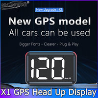 Speedometer X1 Car HUD Head-up Display GPS Digital Gauge Universal Big Font Universal for Car Trucks Motorcycle Customized