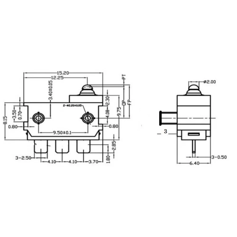 

1PCS Microswitch DC12V 3-pin Switch Waterproof and Dustproof Car Window Door Lock Button Small Travel Limit Reset Switch