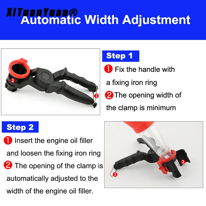 Engine Oil Filling Set Universal Oil Funnel with Adjustable Width Holding Clamp Multifunctional Pour Oil Tool for Car Repairing