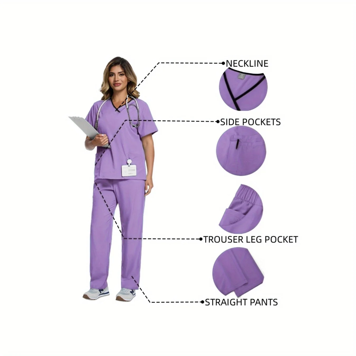 Ensemble de gommages de travail, uniforme de gommage, haut + pantalon, vêtements de travail, costumes de chirurgie, uniformes de SPA de beauté, 2 pièces