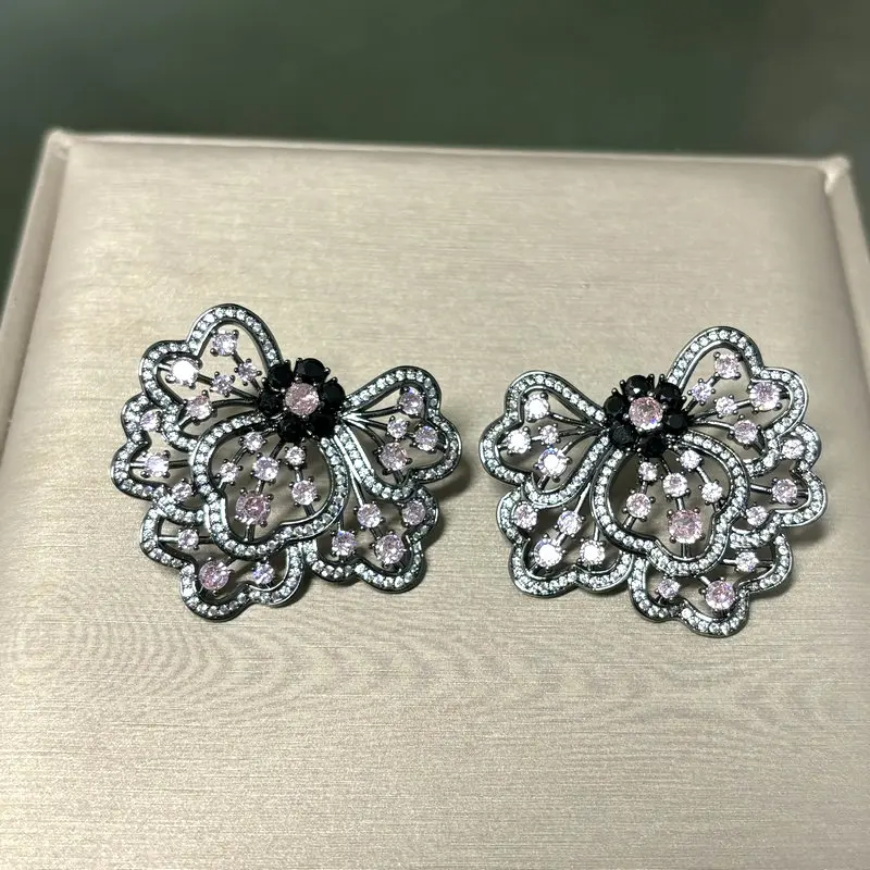 

Bilincolor Vintage Pink Flower Earring for Women