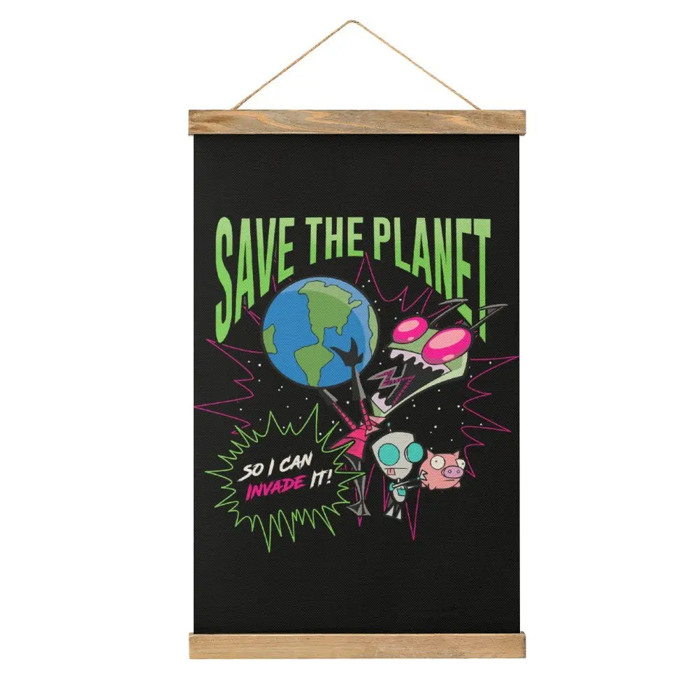 

Invader Zim Earth Day Save The Planet So I Picture Bedroom Craft Decoration Canvas Hanging Picture Funny Humor Graphic Style Dec