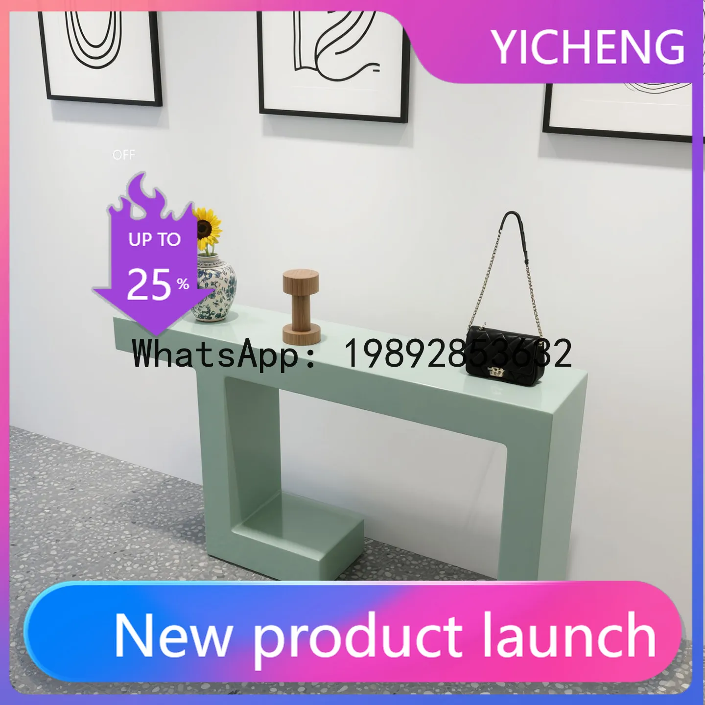 

Wooden Painted Display Cabinet Flowing Water Table Clothing Store Shoe Bag Store Exhibition Table