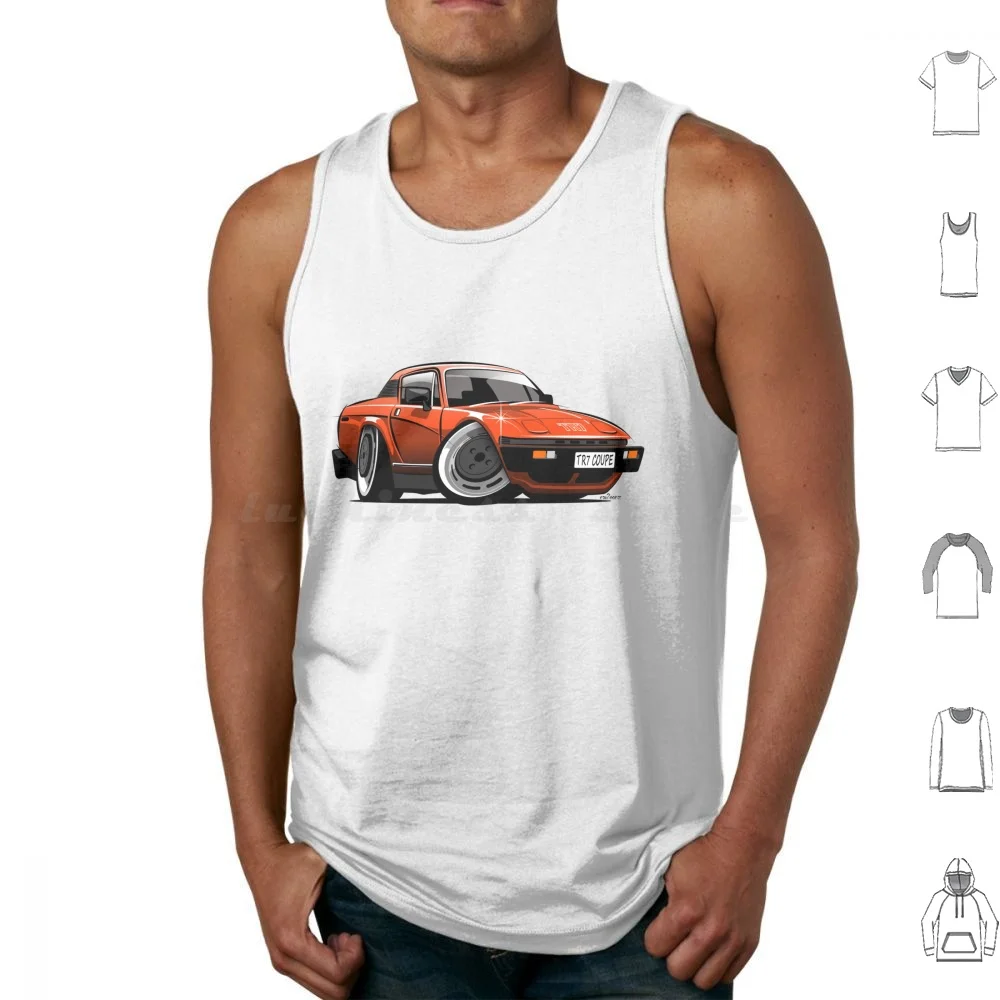 Tr7 Coupe Caricature Red Tank Tops Print Cotton Tr7 Tr 7 Classic British Sportscar Hardtop Fixed Head Coupe Fhc Bl Leyland