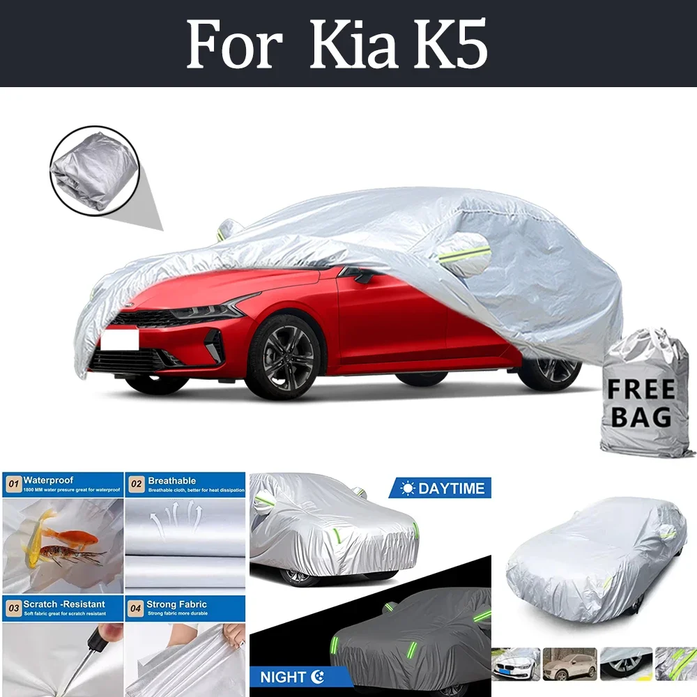 

For Kia K5 Car Cover Outdoor Protection Covers Snow Sunshade Waterproof Dustproof Exterior UV Car Accessories