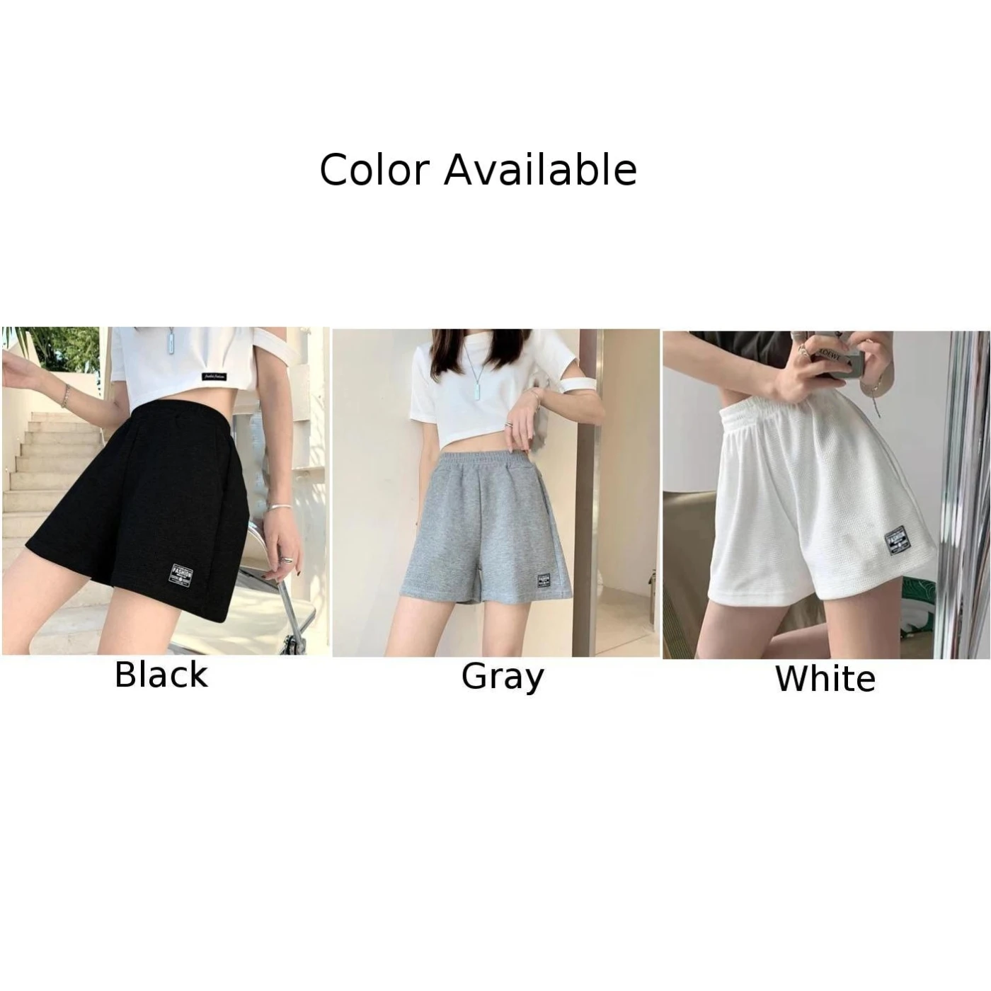 بنطال رياضي برباط، شورت نسائي أبيض واسع الساق، ملابس للعطلات والعطلات، ملابس كاجوال يومية، مرونة عالية