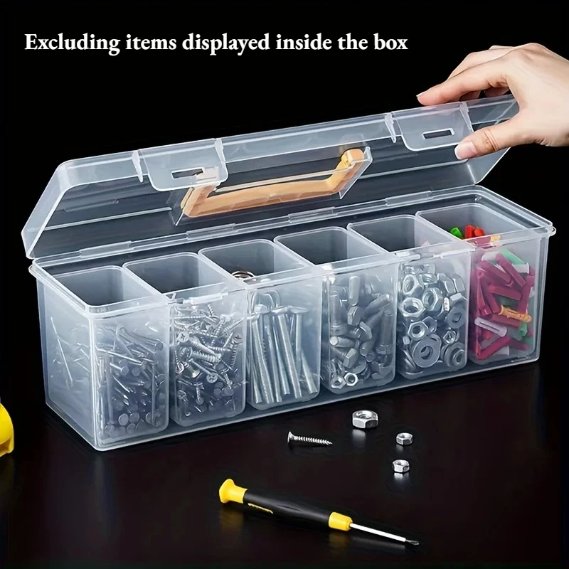 7pcs Tool Parts Storage Box Set Multi-Compartment Tool Organizer,Sorting Box for Screws,Wrenches,Hardware Accessories,and Toys