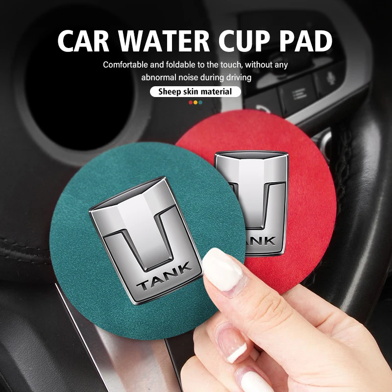 2pcs Car Coaster Drink Bottle Holder Anti-slip Mat Water Cup Pad For TANK Great Wall GWM WEY TANK 300 500 Tank300 Tank500