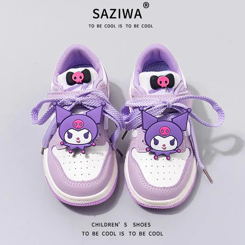 Sanrios Anime Kuromi Girl Sneaker Cartoon Child Board Shoes Breathable Run Shoes Spring Autumn Outdoors Antiskid Shoe Girl Gift