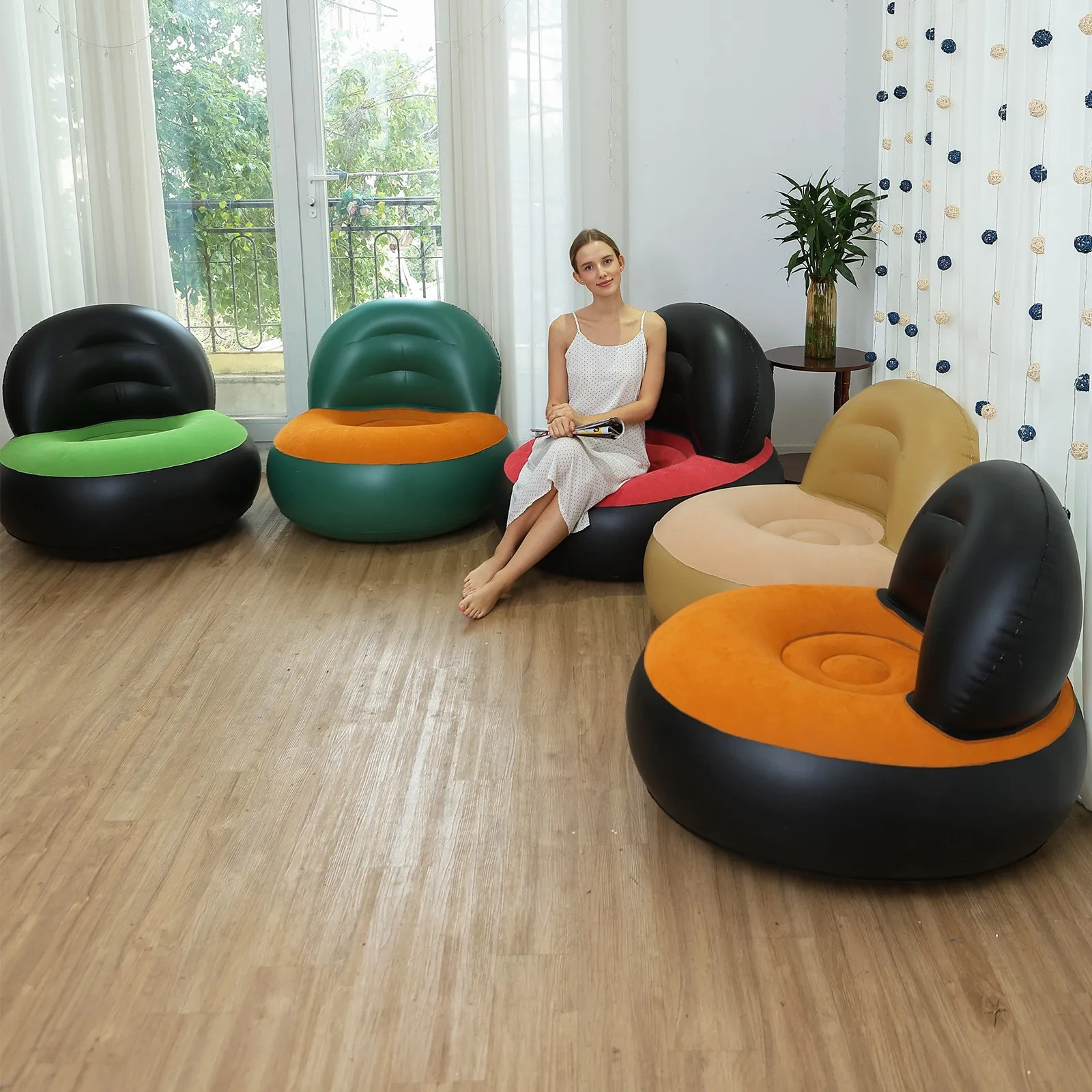 Inflatable Seat Colored Bee Sofa Pvc Flocking for Adults and Children