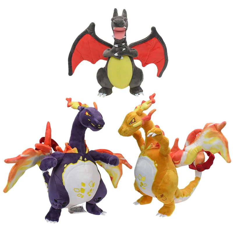 New Anime Pokemon XY Fire Dragon Shiny Gigantamax Charizard Plush Anime Stuffed Doll Toy Children Kids Birthday Gift 24-38CM