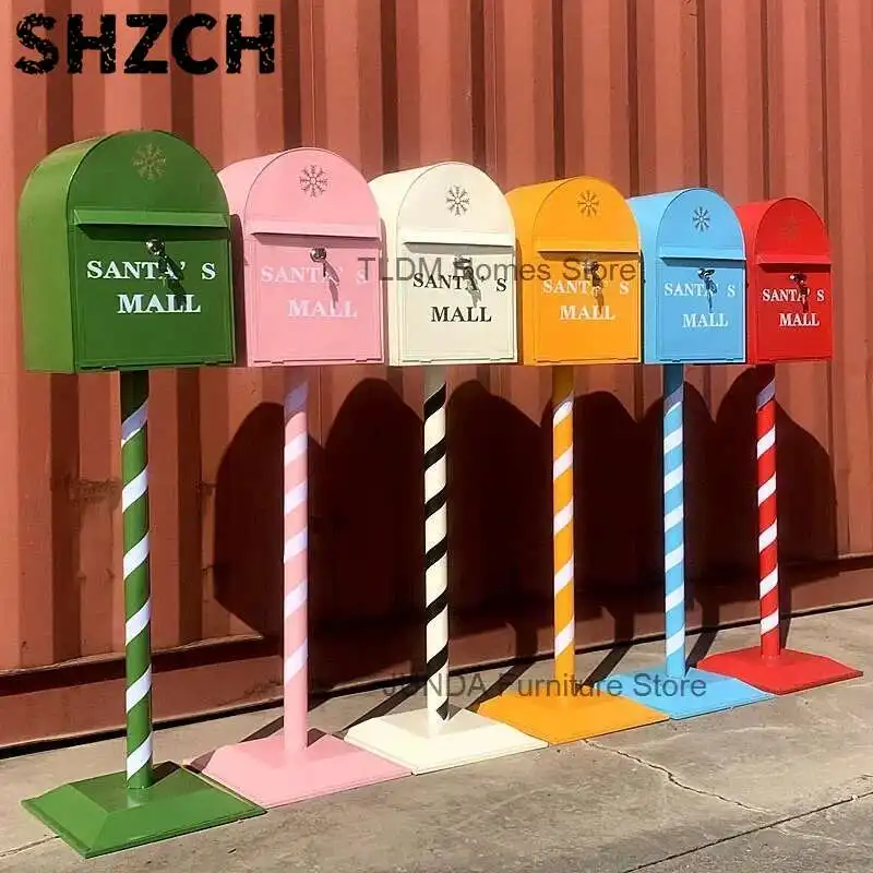 Household Industrial Style Photography Prop Mailbox Retro Christmas Mailboxes Tin Letter Box Vertical Suggestion Box Letter Box