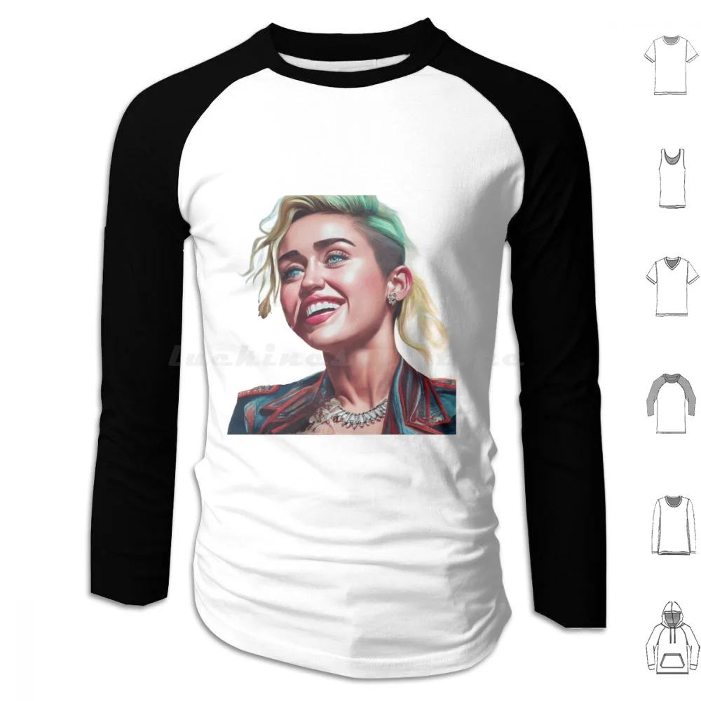 Miley Cyrus Hoodie cotton Long Sleeve Miley Cyrus Singer American Artist Style Actress Fashion Character Star Popular