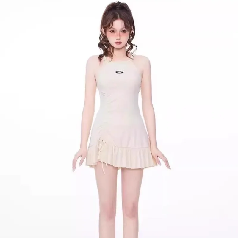 2026 New Women Split Swimsuit American Style Conservative Tummy Control Slim Fit Student Beach Vacation Swimwear Bathing Suit