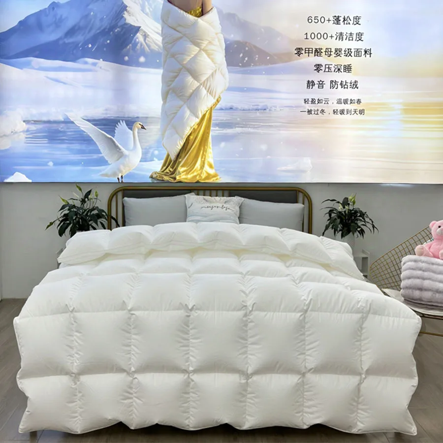 KDJEIKZ  Winter Cotton Goose Down Quilt Five-Star Hotel Duvet Super Soft Fluffy Queen King Full Size Four Seasons Duvets Blanket