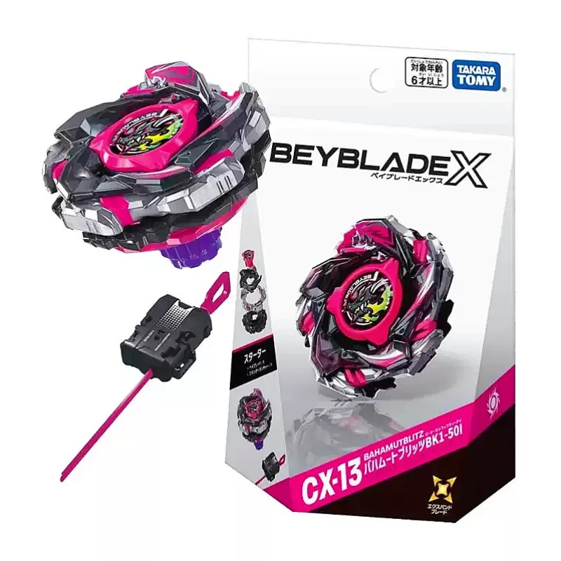 Auténtico Takara Tomy Beyblade X CX13 Bahamut Blitz con lanzador CX14 Starter CX15 Booster, juguetes giratorios competitivos
