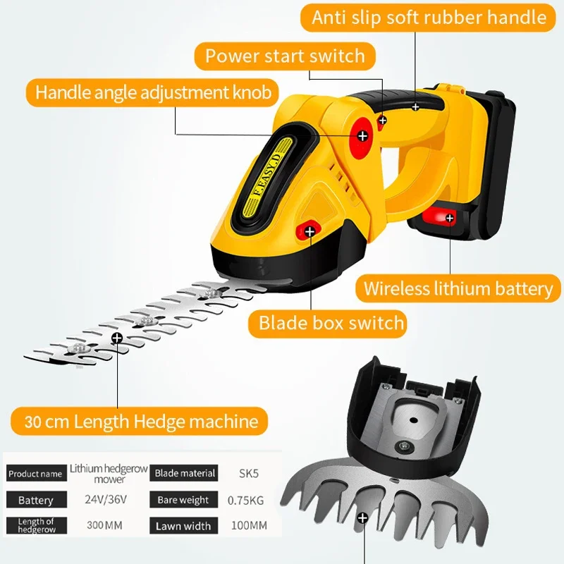 Imagem -02 - Cortador de Hedge Elétrico para Makita em 18v Li-ion Cortador de Grama Doméstico Jardim Bush Tesoura Tesoura de Grama Novo