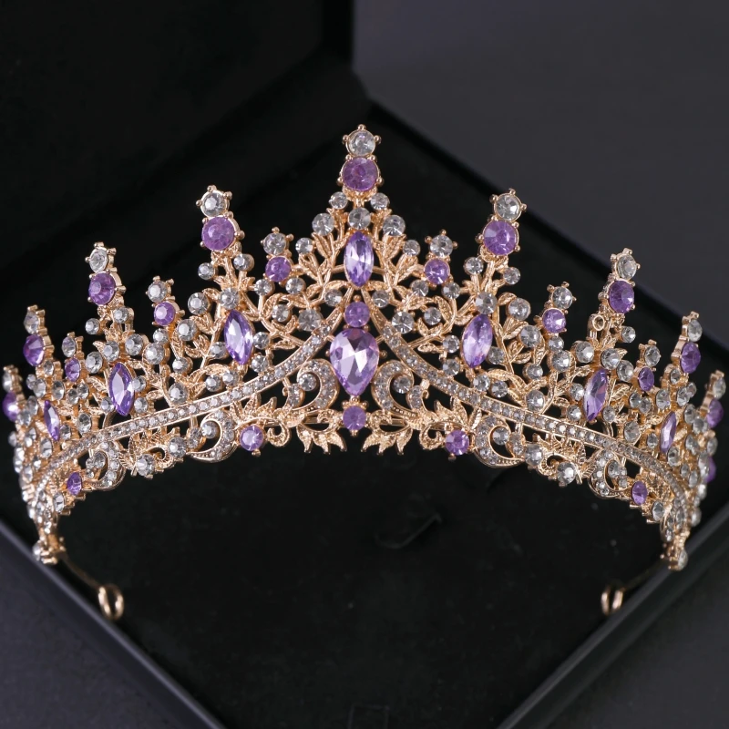 Barok Kristal Tiara 'S En Kronen Strass Prom Diadeem Kroon Voor Vrouwen Bruids Bruiloft Haaraccessoires Sieraden Kroon Tiara