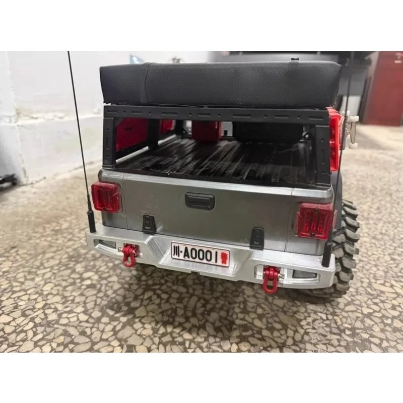 Metal Rear Bumper 7075 Aluminum CNC for CrossRC EMO X4 1/8 Scale RC Crawler, Direct Bolt-On Factory Mount Upgrade Replacement