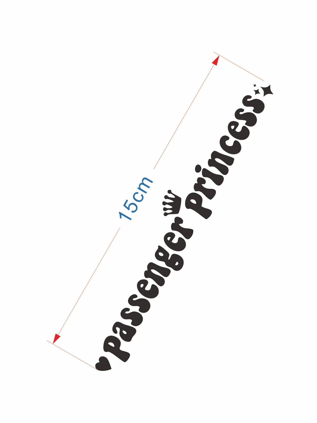 

Trending "Passenger Princess" Stickers (2PCS) - 15x2.3CM Cute Funny Decals for Car Rearview Mirrors