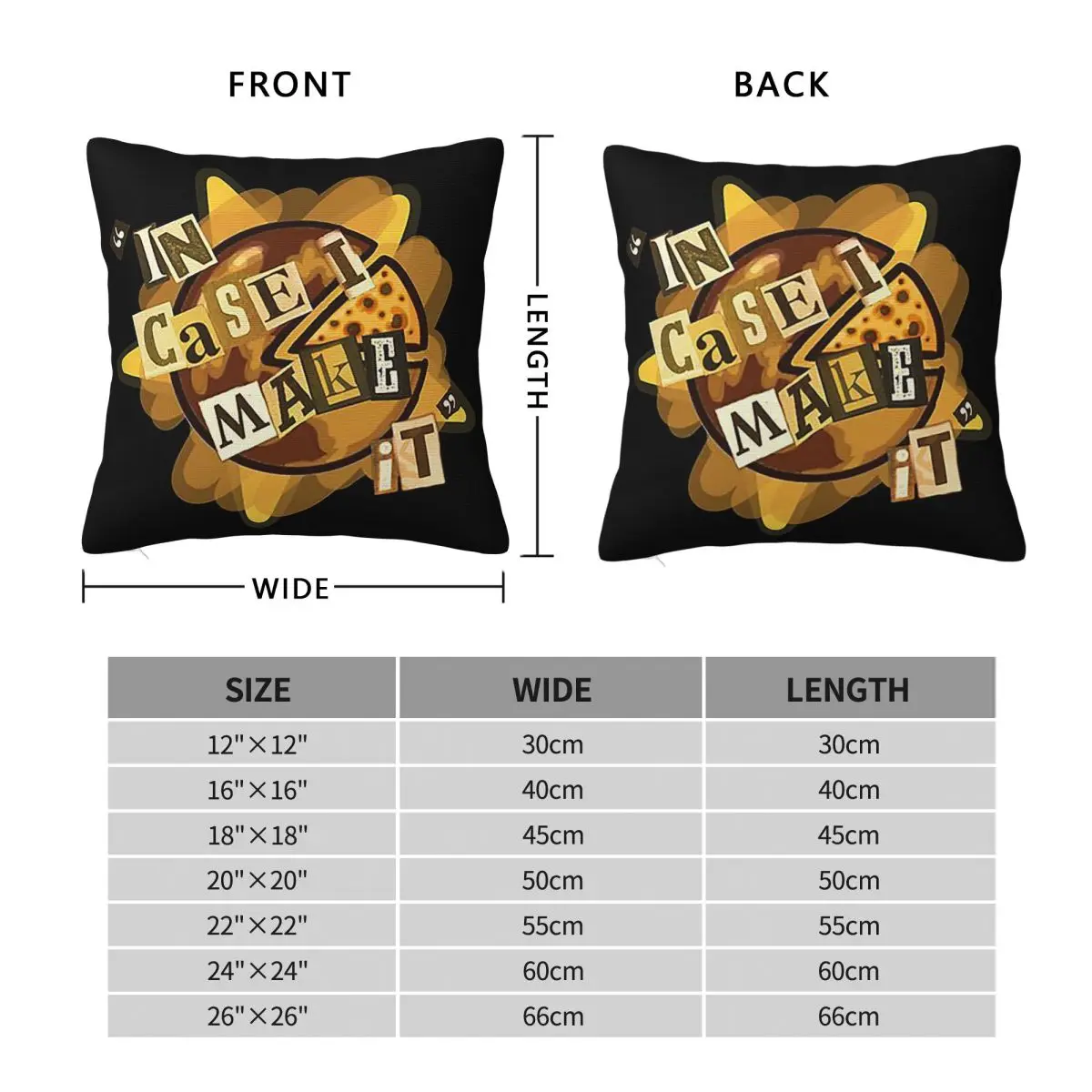 In Case I Make It Square Pillowcase Pillow Cover Polyester Cushion Decor Comfort Throw Pillow for Home Living Room