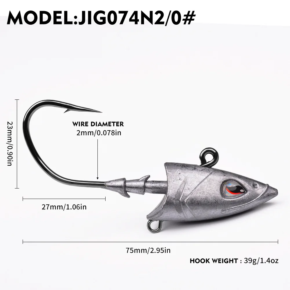 Billings 3D Eyes Jig Head 26-52g Hochkarbon-Stahl Weichköder und Jigköpfe Angelhaken für Swimbait Jig Head Angelhaken – Detail 11