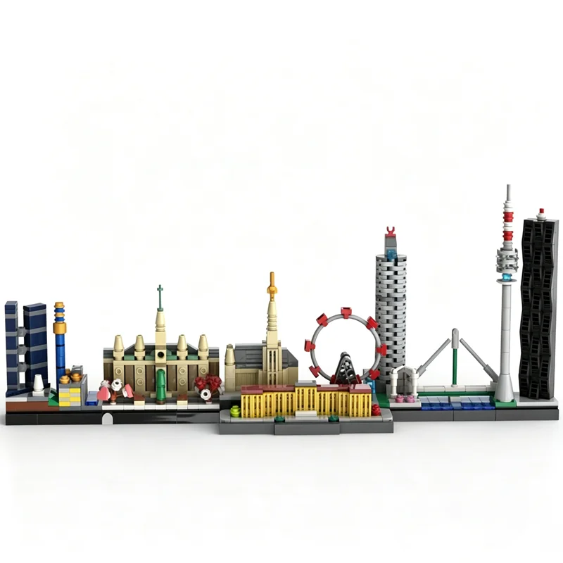 Image of Neues 684-teiliges Stadtmodell Bestseller Straßenansicht MOC Modulares Wien-Skyline-Modell Bausteine DIY Kreative Ideen Spielzeug Geburtstagsgeschenk