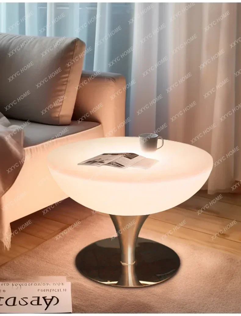 Pot lid floor lamp shelf integrated  simple modern living room coffee table high-end atmosphere bedroom bedside table