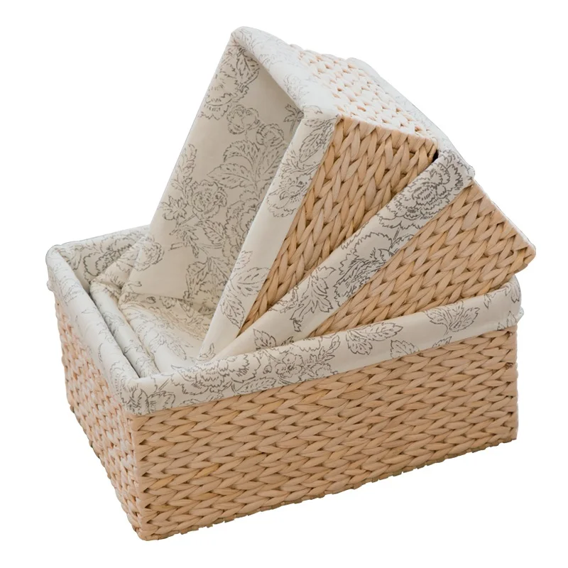 

Jinliu Rattan and Straw Woven Storage Box Desktop Storage Basket Home Storage Box Dirty Clothes Sundries Storage Box Storage