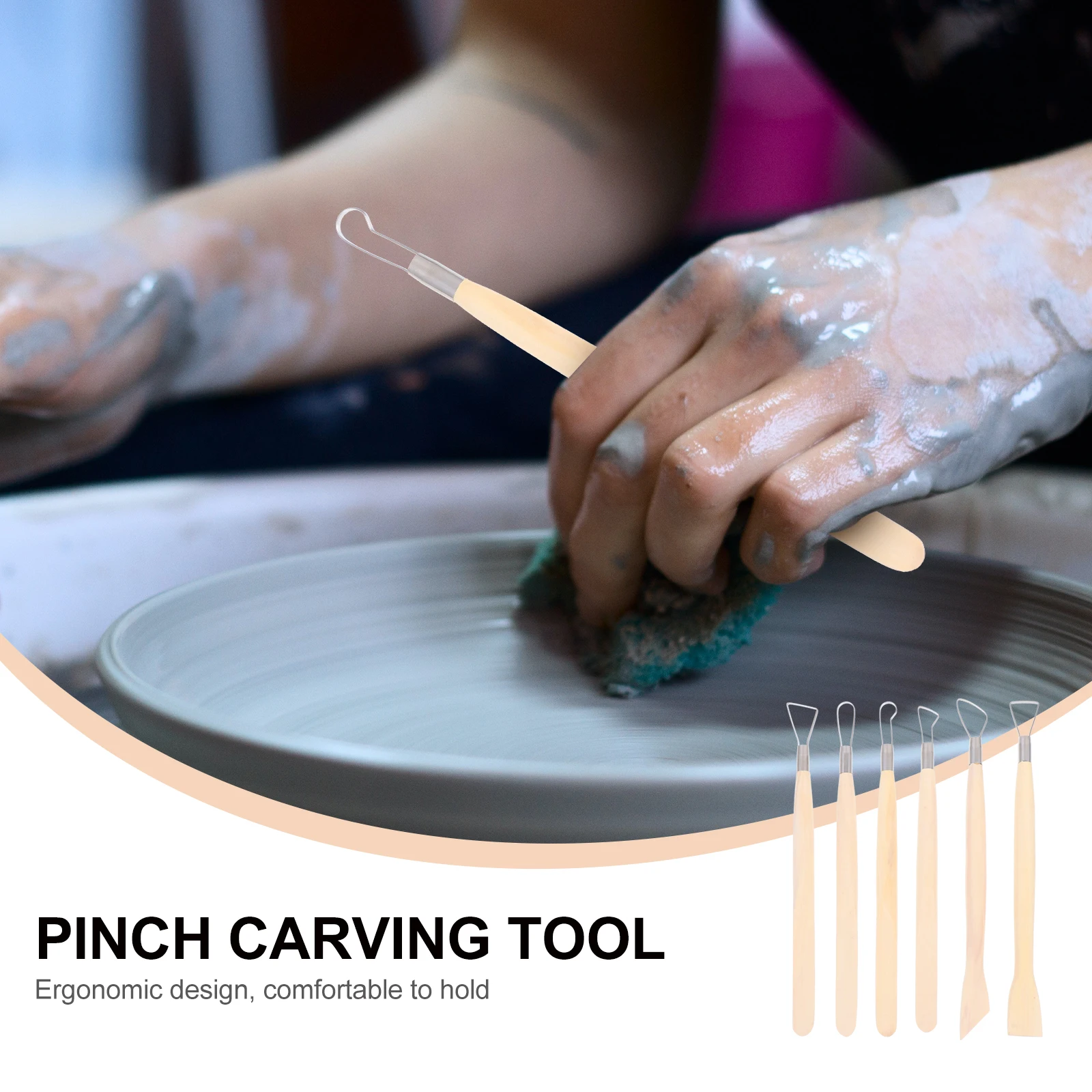 6 قطعة أدوات النحت الطين المقاوم للصدأ نحت مكشطة الطين النمذجة أداة للنحت نحت كشط المبتدئين #1