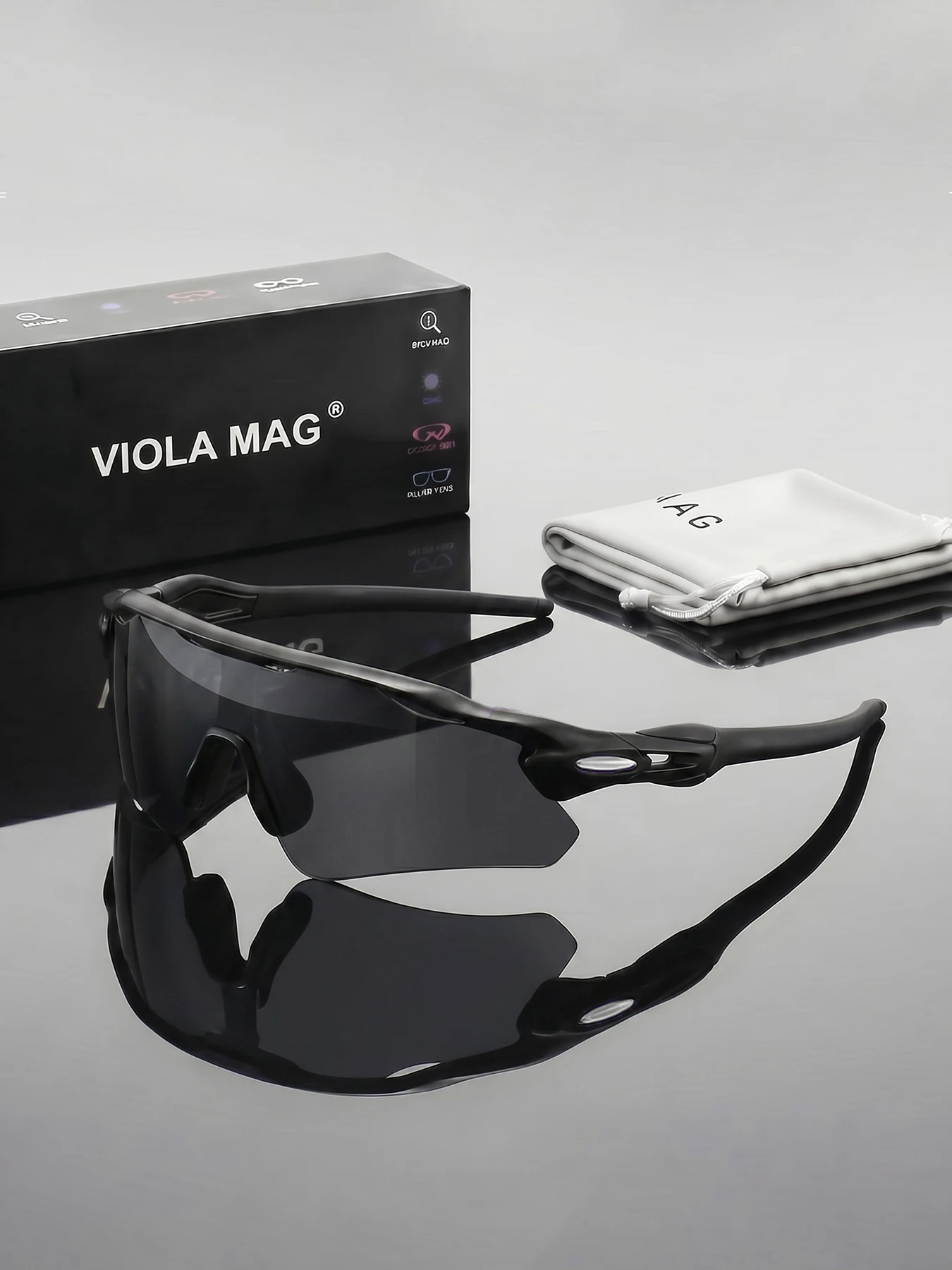 Men'S Fashion Mag - VIOLA MAG Integrated Half Frame Sunglasses,