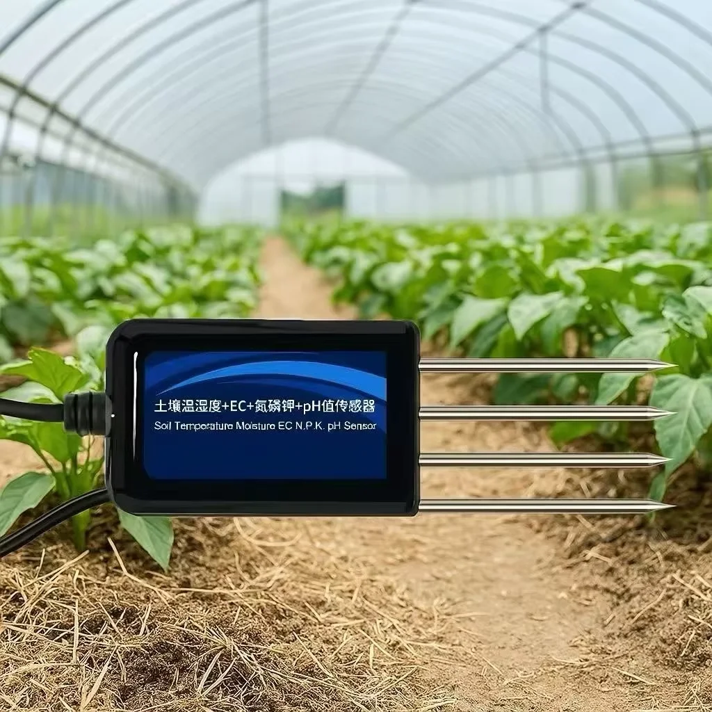 RS485 Modbus 7 in 1 Umidità del suolo Temperatura Ec Salinità Sensore Npk Sensore del suolo agricolo