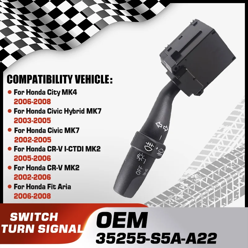 

Автомобильный переключатель указателей поворота для Honda City MK4 Honda Civic Hybrid MK7 Honda Civic MK7 Honda CR-V I-CTDI Honda CR-V MK2 Honda Fit Aria