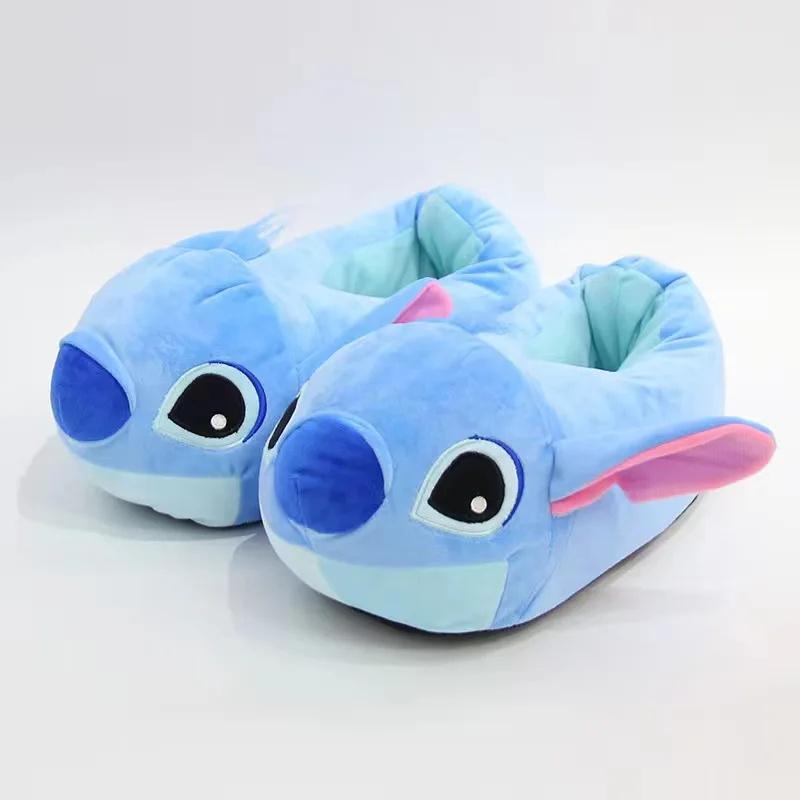 Disney Anime Stitch Cotton Slipper Baby Home Toys Plush Home Slippers Cartoon Kawaii Winter Warm Indoor Shoes Baby Birthday Gift