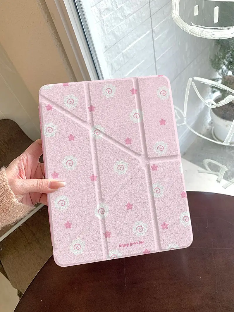 

Full Screen Pink Stars Y2K Case For iPad Air 11 10th 11th A16 9th Cover iPad Pro11 4 5 10.9in 12.9 M2 M3 M4 Mini 7 Pencil Holder