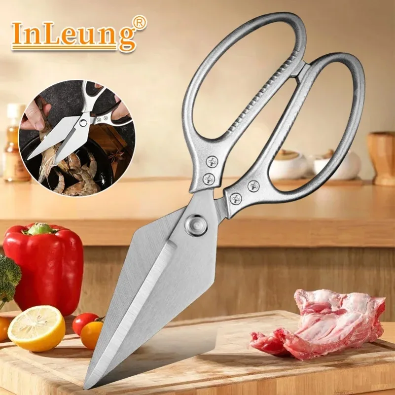

Kitchen Poultry Shears Plastic Handle Stainless Steel Blade Kitchen Scissors Chicken Bone Shear Sharp Vegetable Fish Duck Cutter