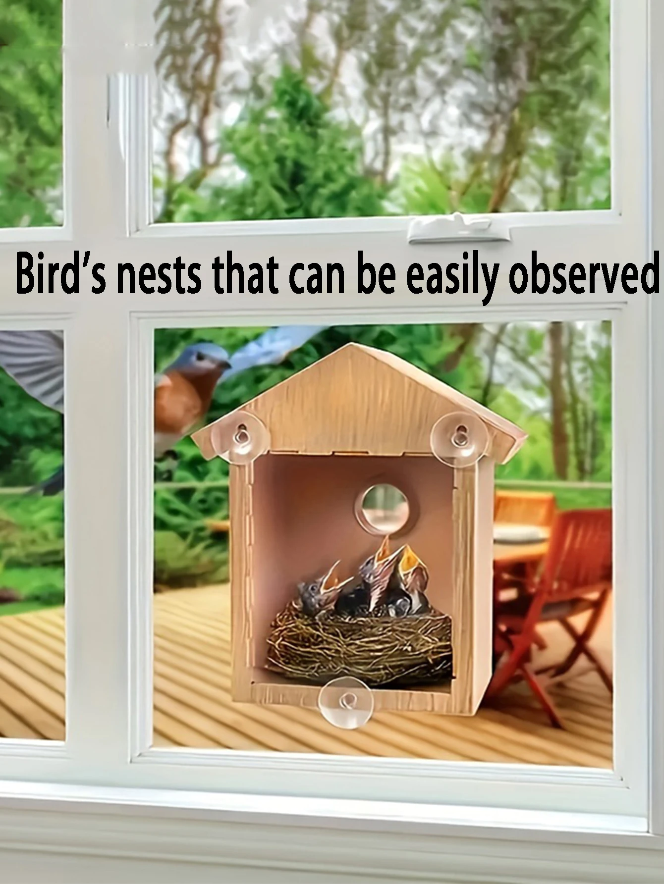 2024 New plastic-made birdhouse bird feeder bird nest simulates the life of birds in natural ecosystems