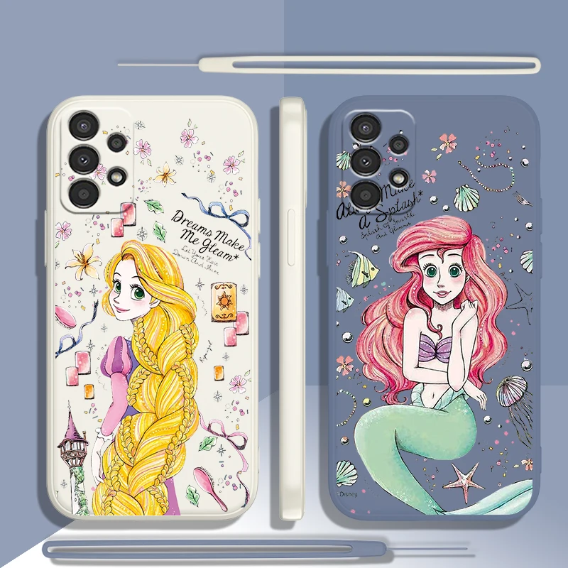 

Beautiful Princess Cute For Samsung A24 34 14 54 13 23 73 33 53 03 02 22 72 52 S Core 5G 4G Liquid Rope Phone Case