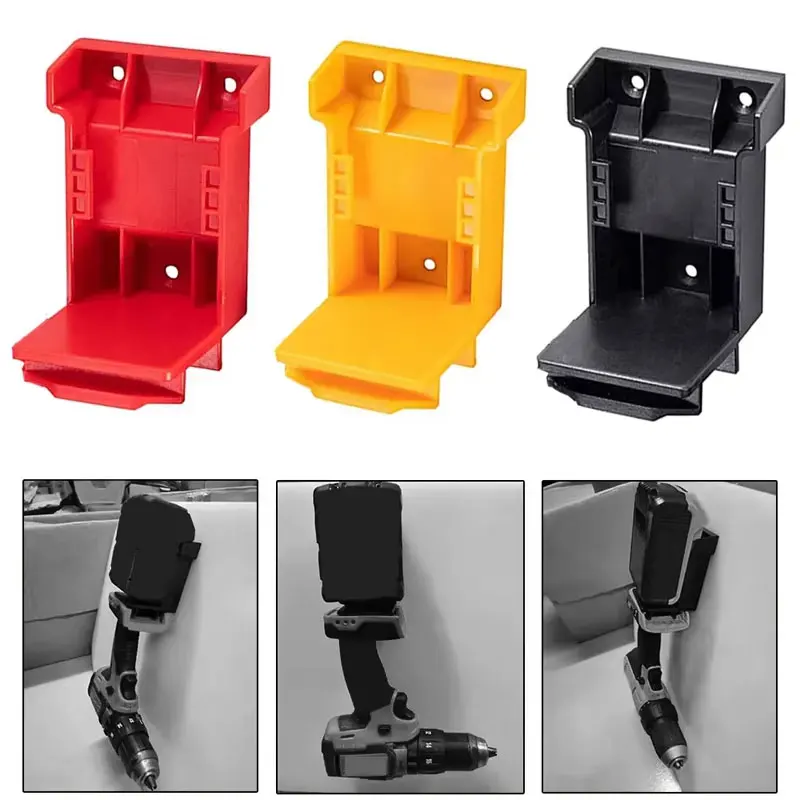 

5PCS Power Tool Battery Holder Mount Stand for Dewalt 18V 20V for Milwaukee 18V 2-in-1 Battery and Tool Storage Rack Bracket